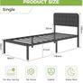 3ft with Curved Upholstered Headboard, 36 cm High, Heavy Duty Metal Bed Frame Single with Steel Slats, Ample Storage Underbed, Easy Assembly, Noise Free, Black Image 5