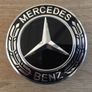 Black 75mm Mercedes wheel Caps 4pcs A1714000025 Image 4