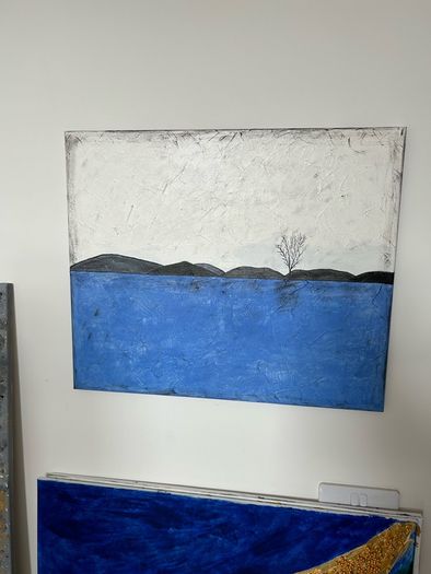 Blue seascape painting