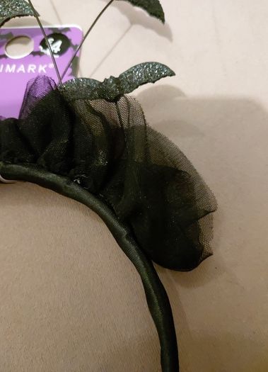 girls fancy dress black glitter bat hairband