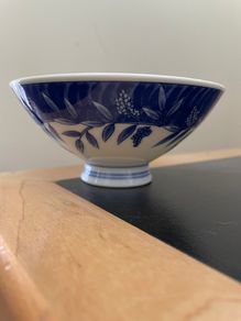 Vintage Imari porcelain blue and white bowl