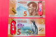 New  Zealand  5 Dollars  2015  Pick 191a Polymer / Plastic  ( Uncirculated )