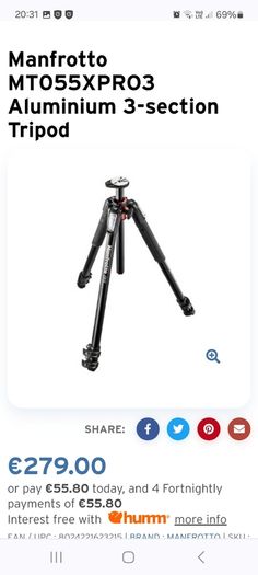 Camera Tripod Manfrotto 055