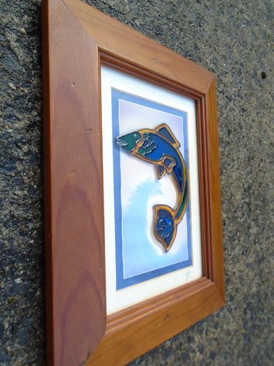 Salmon of Knowledge glass painting,Celtic Illuminations picture, Home decor,Father's Day gift