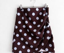 New Get That Trend Brown & Blue Polka Dot Ruched Mini Skirt