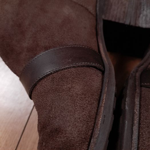 Ugg Wright Belted Dark Brown Suede Cross Strap Ankle Boots UK 7.5 / EU 40