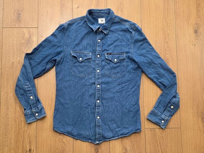 Lee Denim Shirt Pearl Snap Mens Small