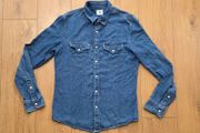 Lee Denim Shirt Pearl Snap Mens Small