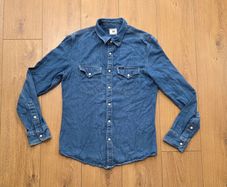 Lee Denim Shirt Pearl Snap Mens Small