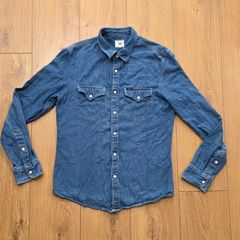 Lee Denim Shirt Pearl Snap Mens Small