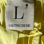 blouse LAutre Chose Yellow Cotton Blouse Size 42 Puff Sleeve Tie Neck Made in Italy Image 4