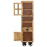 Highboard with Wheel 38x30x143 cm Solid Rough Mango Wood Image 5