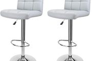 Bar Stools, with Chromed Framework, 360 Degree Rotary, Soft Padded Chairs,Set of 2 (FREE POSTAGE)