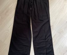 BNWT Ladies Black Limen Mix Belted Trousers 10