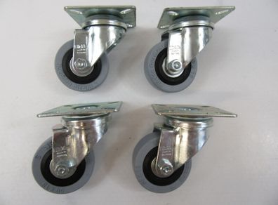 Blickle Swivel Castor 50mm x 18mm Rubber Tyre X 4 Caster