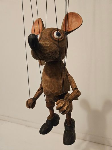 Mouse Czech Handmade Wooden Marionette