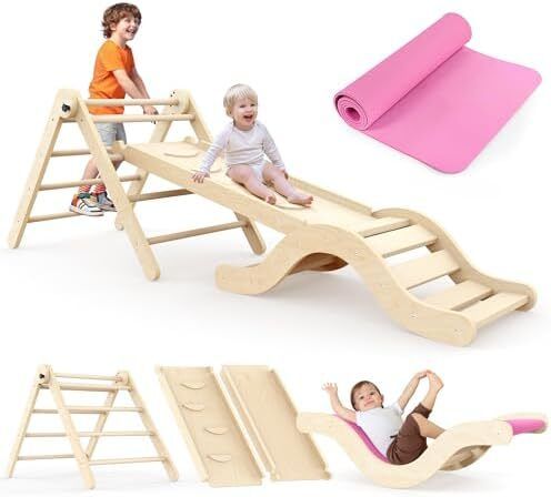 Indoor Playset: 7-in-1 Climbing Frame with Slide, Arch & Mat for Toddlers and Children (1-3 Years)