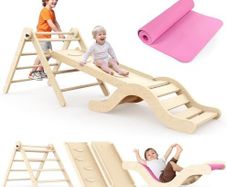 Indoor Playset: 7-in-1 Climbing Frame with Slide, Arch & Mat for Toddlers and Children (1-3 Years)