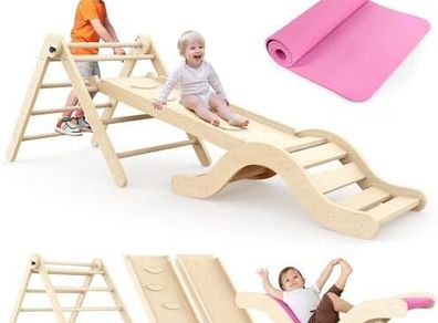 Indoor Playset: 7-in-1 Climbing Frame with Slide, Arch & Mat for Toddlers and Children (1-3 Years)