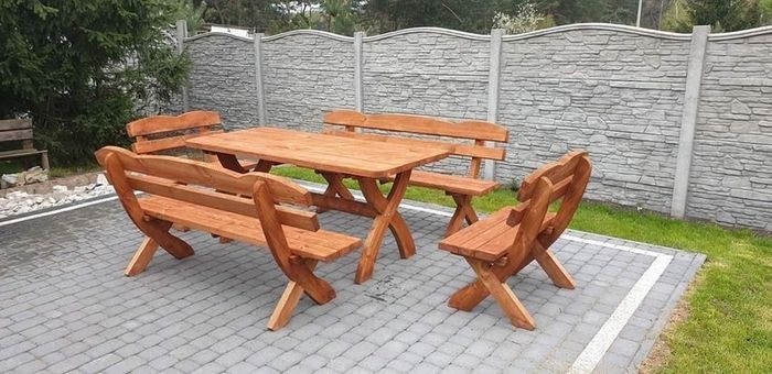 5-piece Garden Furniture Set Solid Pine Dining Set