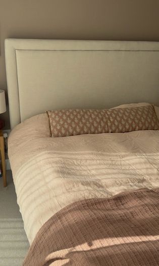 Beige Fabric Super King 6' Bedframe