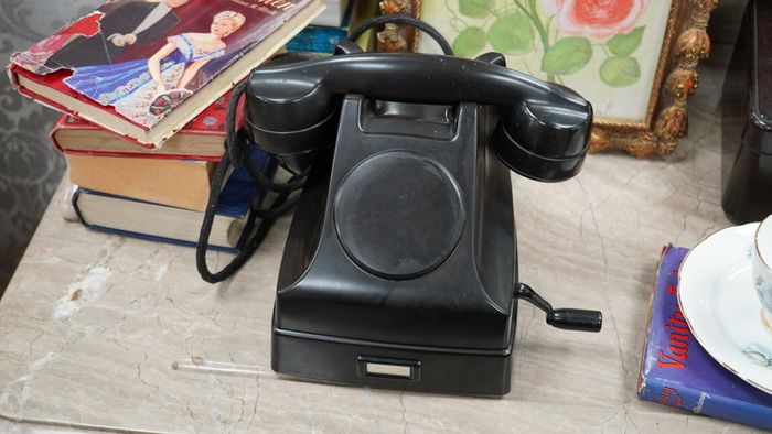 Pair of Irish P&T L.M. Ericsson Hand-Crank Desk Telephones