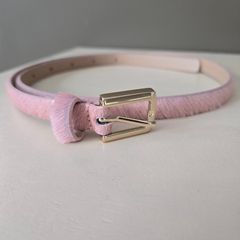 Cos pink pony hair belt new 77cm