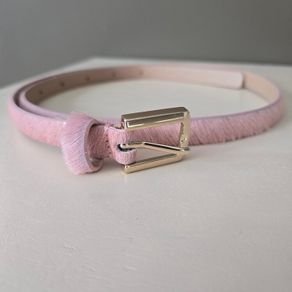 Cos pink pony hair belt new 77cm
