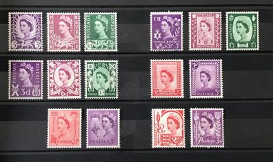Great Britain 1958 QE II Regional Issues