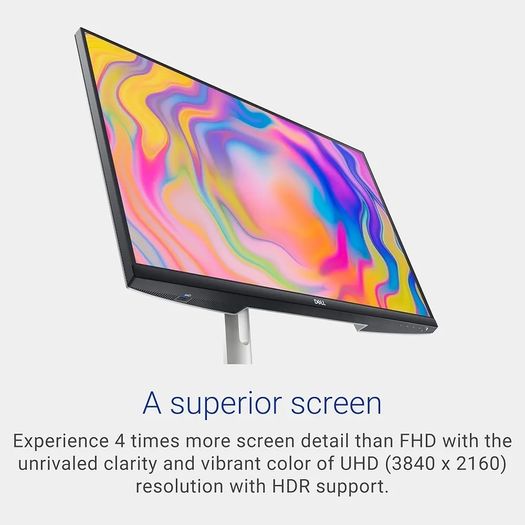 Dell S2722QC 27-inch 4K UHD 3840 x 2160 60Hz Monitor 8MS Grey-to-Grey Response Time (Normal Mode) Built-in Dual 3W Integrated Speakers 1.07 Billion Colors Platinum Silver