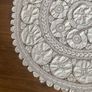 Vintage Round 60" crochet lace & crisp cotton insets tablecloth Image 4