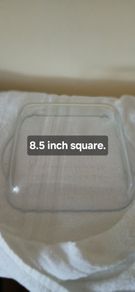 8.5 inch square. 22 cm. Pasabahce borcam caserole/pasta dish.  Vintage.