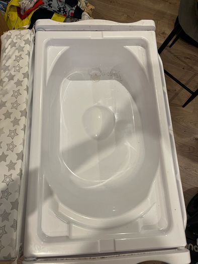changing table and bath