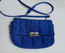 Blue quilted Handbag