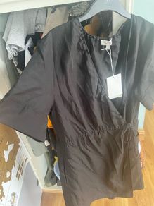Cos brand new black wrap over cotton dress b