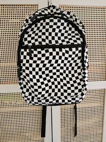 White black backpack