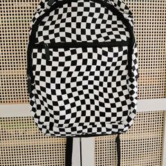 White black backpack