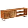 TV Cabinet Solid Wood with Carved Doors 140x30x40 cm Image 10