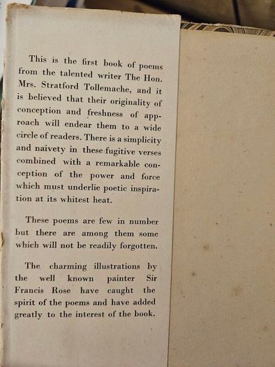 In The Light. Poems By Emma Tollemache. Illustrated By Francis Rose. Signed Limited Edition 166 Of 250. Hardback With Dustjacket In Good Condition.  See Photos For Same.