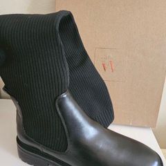 Vanessa Wu 2177 NR long black sock tall boots NEW & BOXED RRP 75 euro size UK 5 EU 38 sale