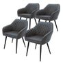 Luxury Faux Leather Dining Chairs Set of 4 Upholstered Dining Room Chairs Image 2