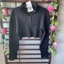 jumper Bnwt Zara navy cropped jumper with button neckline size small Image 6