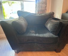 Couch- large navy armchair and matching 3 seater couch