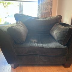 Couch- large navy armchair and matching 3 seater couch