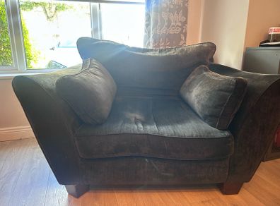 Couch- large navy armchair and matching 3 seater couch