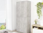Shoe Cabinet Concrete Grey 80x39x178 cm Chipboard