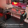 L Shaped Gaming Desk with LED Lights & Power Outlets, 100x80cm Image 3
