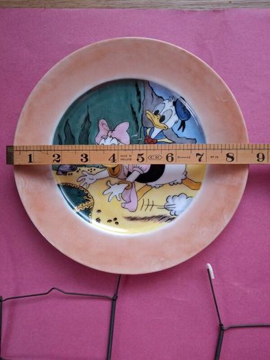 2 x Vintage ORIGINAL Hutschen Reuther Porcelain  Plates Walt Disney Cartoon  Animation  1972