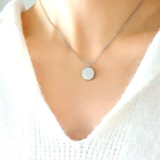 The Sleek Brushed Pendant Necklace Available with Custom Engraving