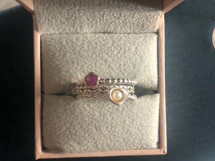Sterling silver HHN designer pearl ring